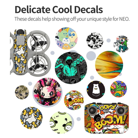 For DJI Neo Drone Body Remote Control Protective Sticker(Graffiti Boom)