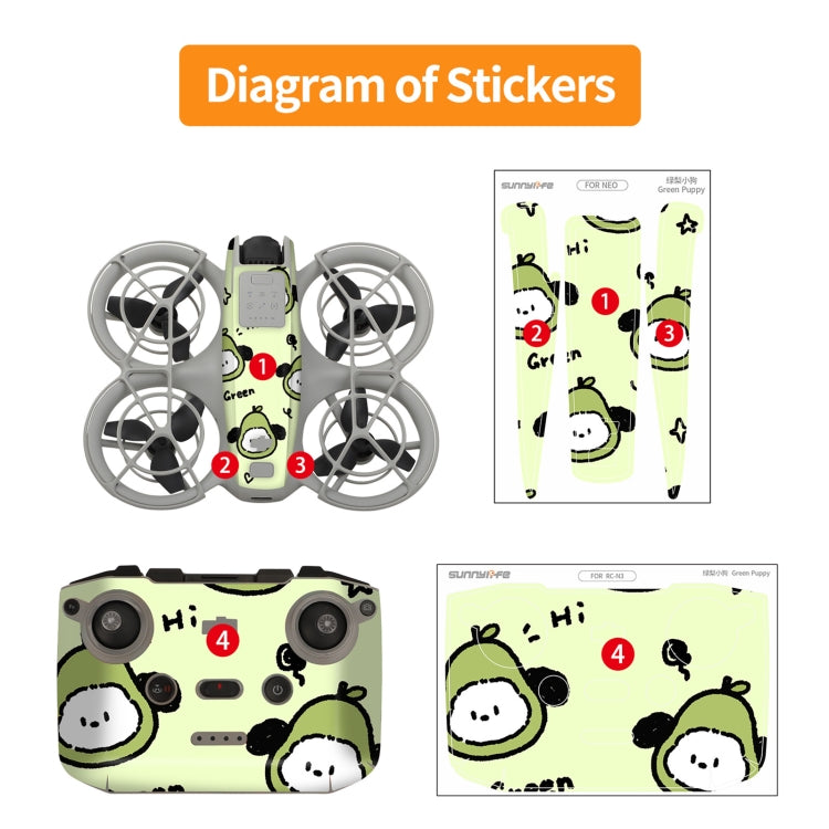 For DJI Neo Drone Body Remote Control Protective Sticker(Graffiti Boom)