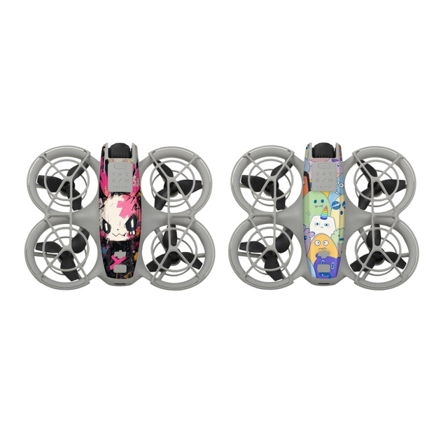 For DJI Neo 2pcs Combo Drone Body Protective Stickers(Pink Rabbit + Colorful Elf)