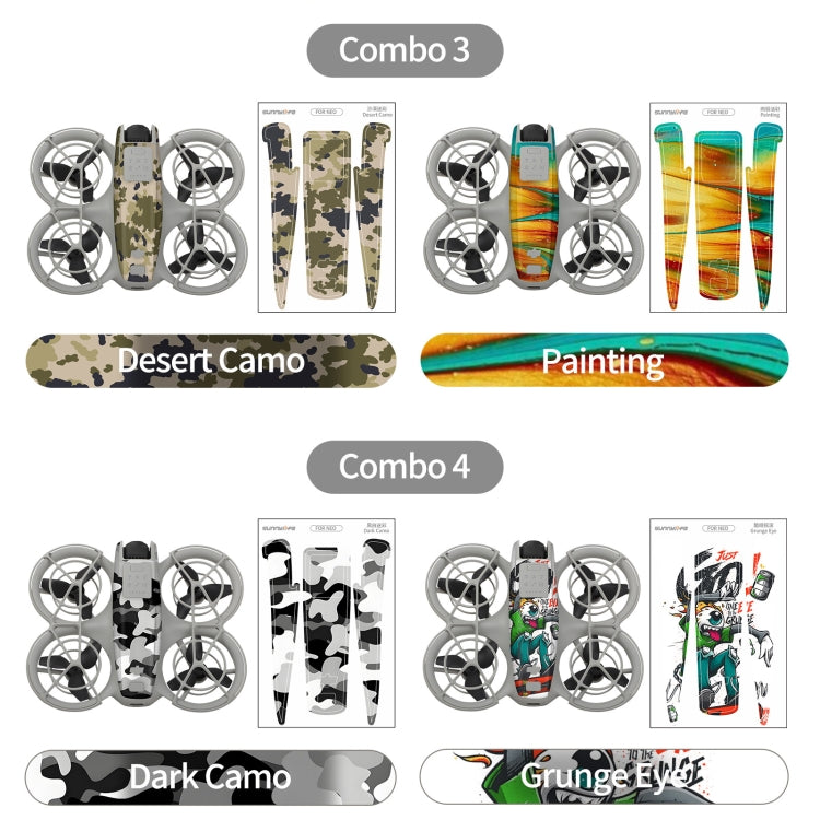For DJI Neo 2pcs Combo Drone Body Protective Stickers(Graffiti Boom + Ghost Pop)