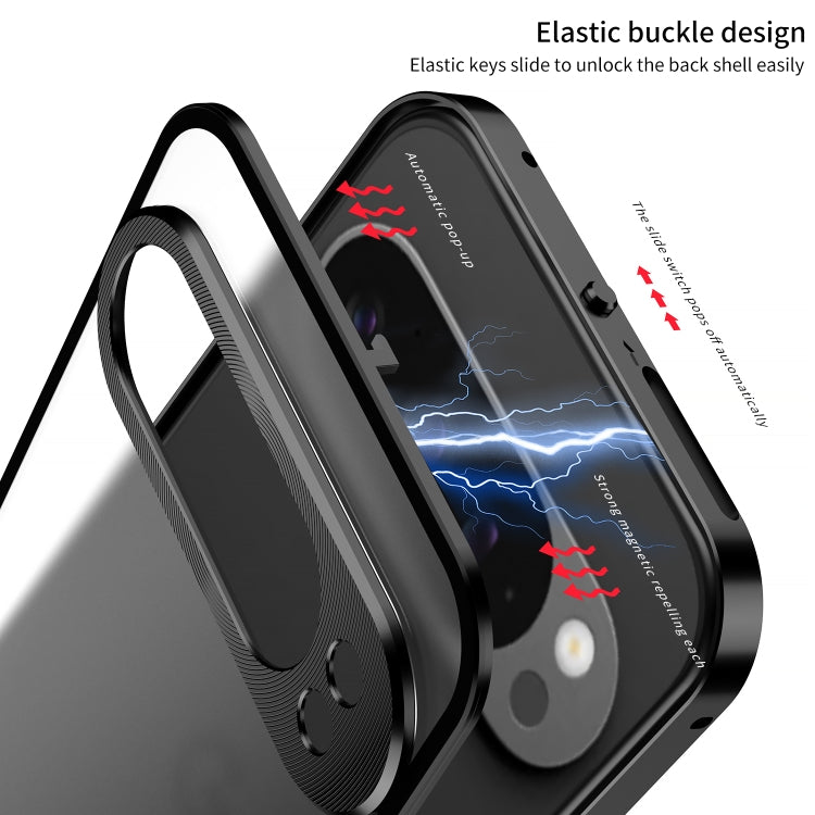 For Google Pixel 9 / 9 Pro Snap Buckle Metal Frame Frosted Phone Case(Silver)