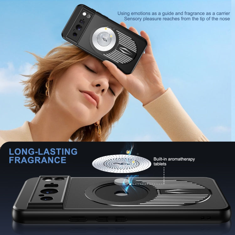 For Google Pixel 8 Pro Heat Dissipation Aromatherapy MagSafe Holder Phone Case(Black)