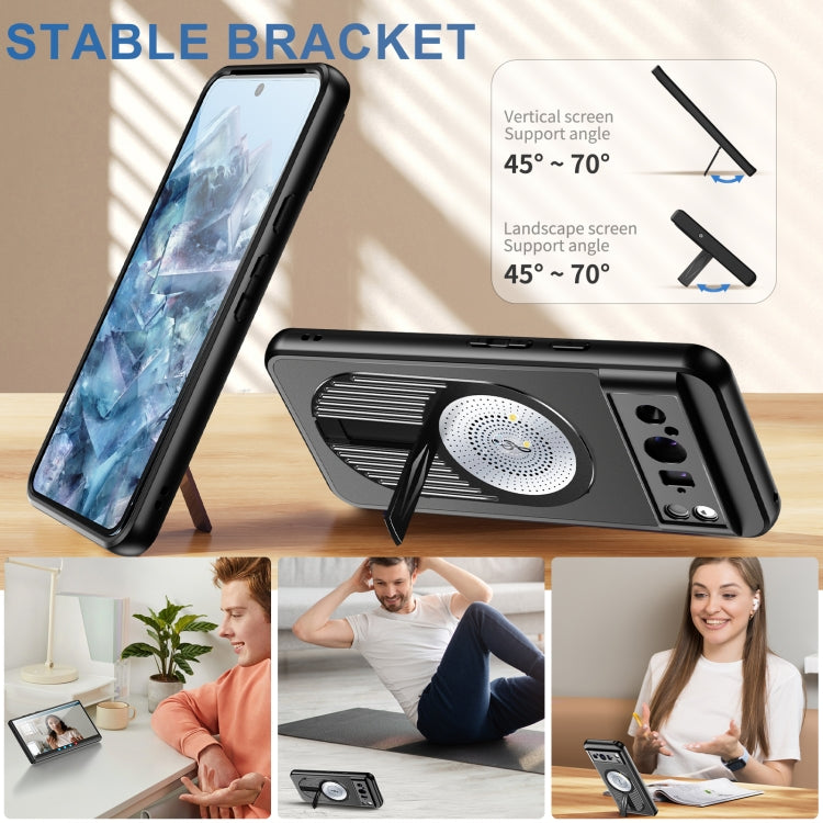 For Google Pixel 8 Pro Heat Dissipation Aromatherapy MagSafe Holder Phone Case(Black)