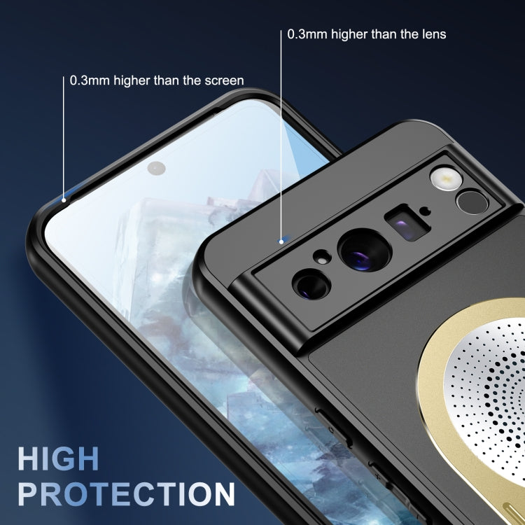 For Google Pixel 8 Pro Heat Dissipation Aromatherapy MagSafe Holder Phone Case(Gold)