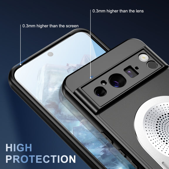 For Google Pixel 8 Pro Heat Dissipation Aromatherapy MagSafe Holder Phone Case(Silver)