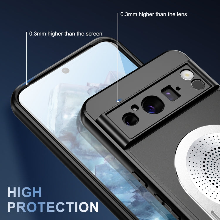 For Google Pixel 8 Pro Heat Dissipation Aromatherapy MagSafe Holder Phone Case(Silver)