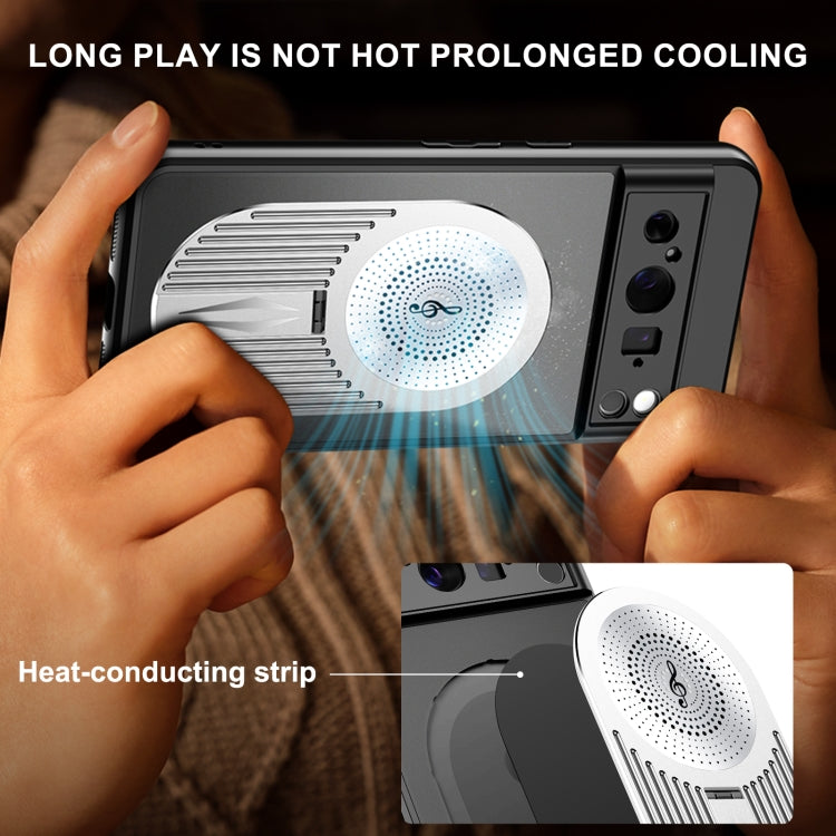 For Google Pixel 8 Pro Heat Dissipation Aromatherapy MagSafe Holder Phone Case(Silver)