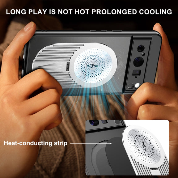 For Google Pixel 8 Pro Heat Dissipation Aromatherapy MagSafe Holder Phone Case(Silver)