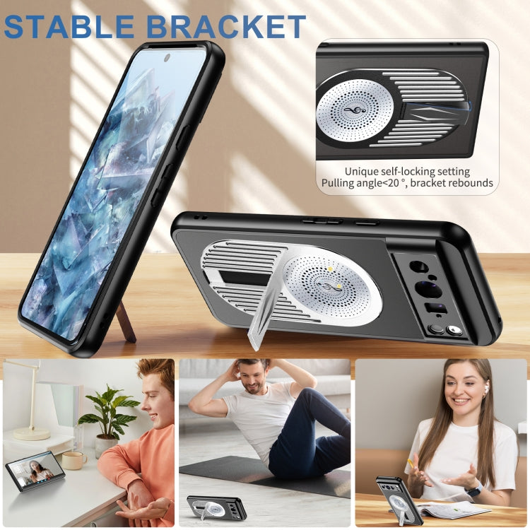 For Google Pixel 8 Pro Heat Dissipation Aromatherapy MagSafe Holder Phone Case(Silver)