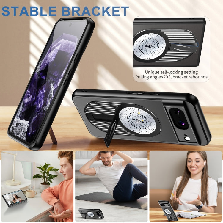 For Google Pixel 8 Heat Dissipation Aromatherapy MagSafe Holder Phone Case(Black)