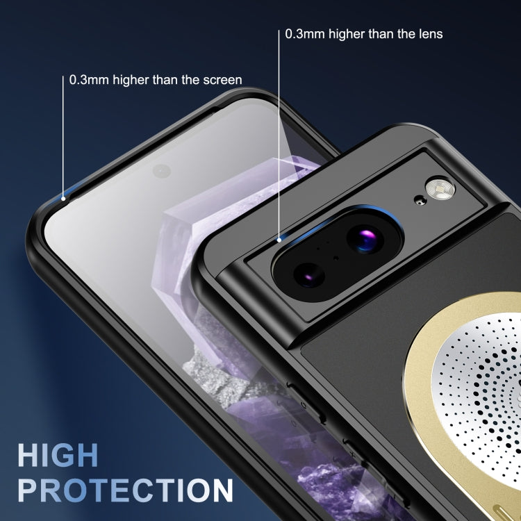 For Google Pixel 8 Heat Dissipation Aromatherapy MagSafe Holder Phone Case(Gold)