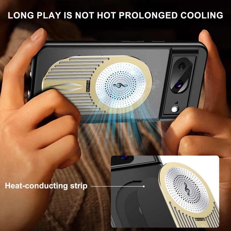 For Google Pixel 8 Heat Dissipation Aromatherapy MagSafe Holder Phone Case(Gold)