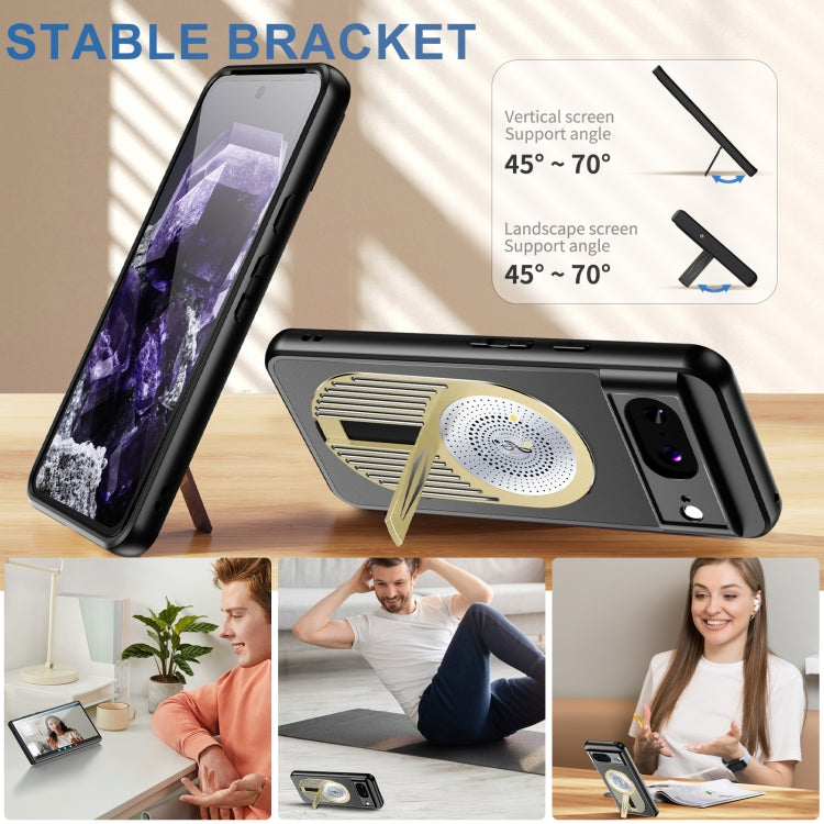 For Google Pixel 8 Heat Dissipation Aromatherapy MagSafe Holder Phone Case(Gold)