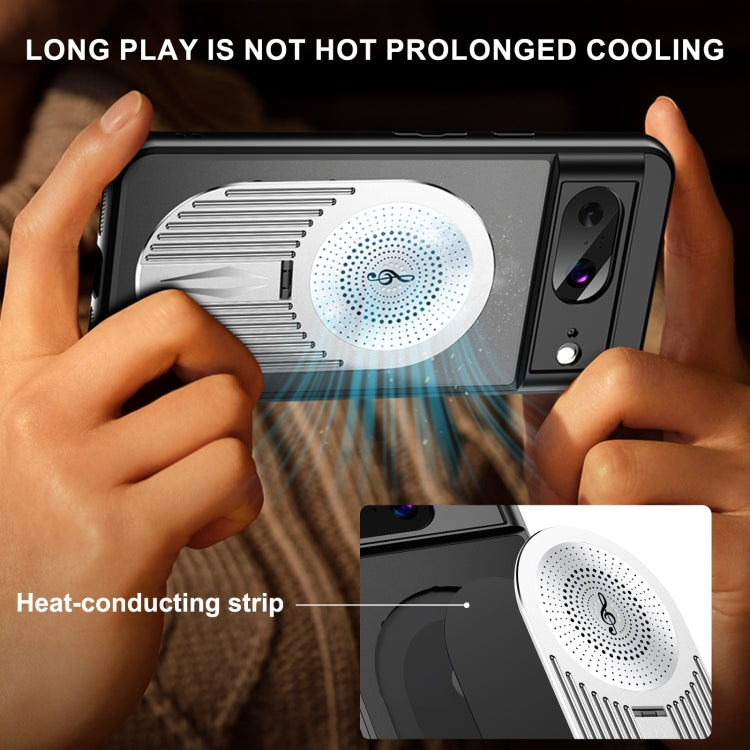 For Google Pixel 8 Heat Dissipation Aromatherapy MagSafe Holder Phone Case(Silver)