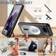 For Google Pixel 8 Heat Dissipation Aromatherapy MagSafe Holder Phone Case(Silver)