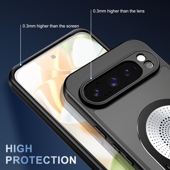 For Google Pixel 9 / 9 Pro Heat Dissipation Aromatherapy MagSafe Holder Phone Case(Black)