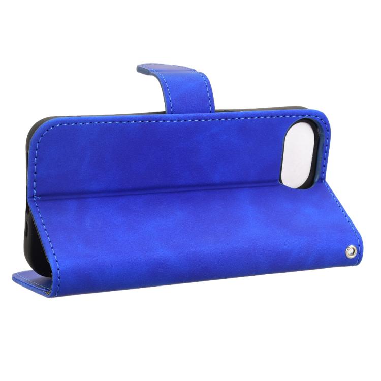 For iPhone 16e Skin Feel Magnetic Flip Leather Phone Case(Blue)