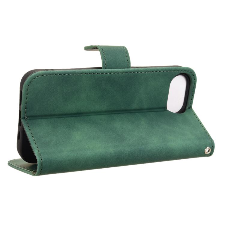 For iPhone 16e Skin Feel Magnetic Flip Leather Phone Case(Green)