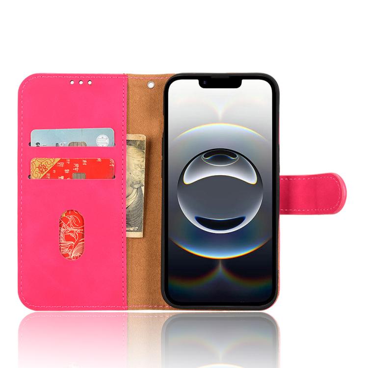 For iPhone 16e Skin Feel Magnetic Flip Leather Phone Case(Rose Red)