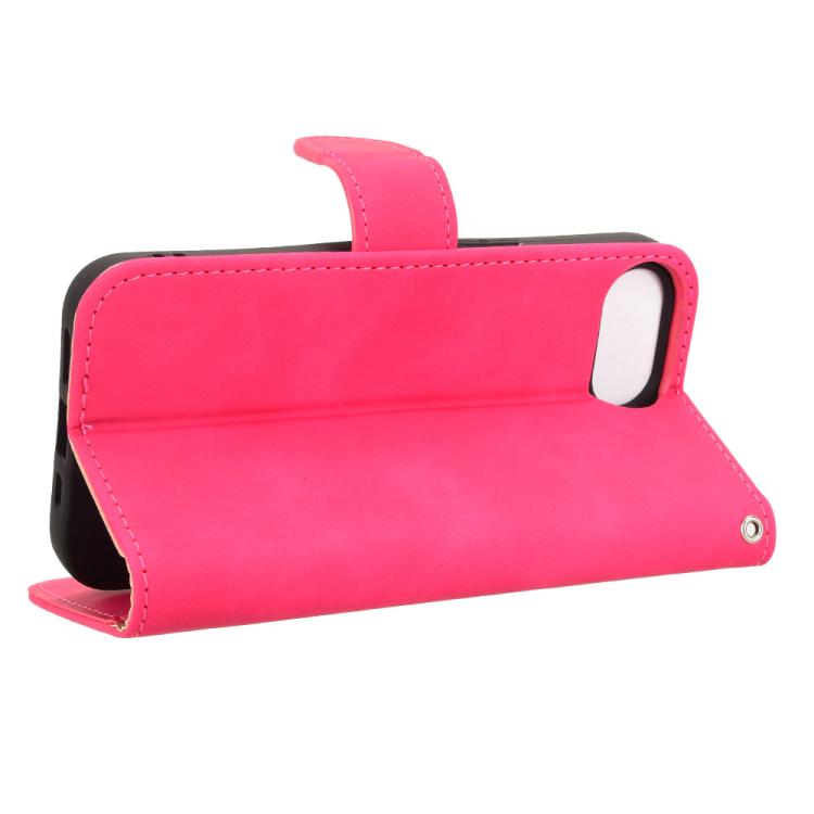 For iPhone 16e Skin Feel Magnetic Flip Leather Phone Case(Rose Red)