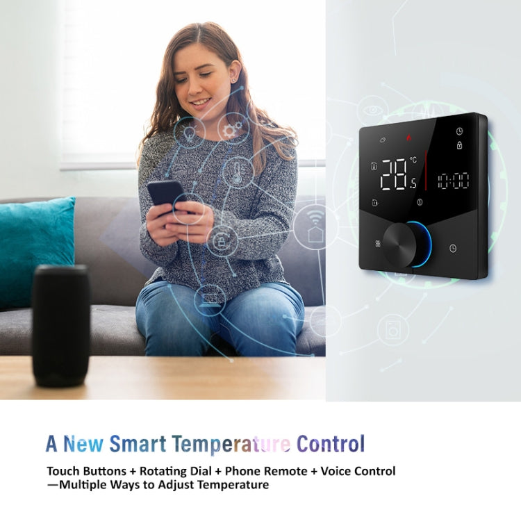 BHT-009GALW-MT Water Heating WiFi Smart Home LED Thermostat with Matter(Black)