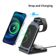 SW17 3 in 1 Metal Vertical Wireless Charger(Silver)