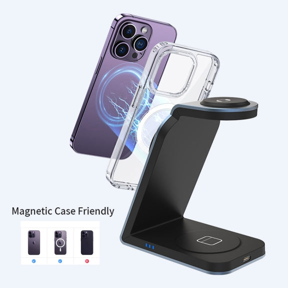 SW18 3 in 1 Metal Magnetic Wireless Charger(Silver)