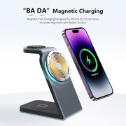 SW18 3 in 1 Metal Magnetic Wireless Charger(Silver)