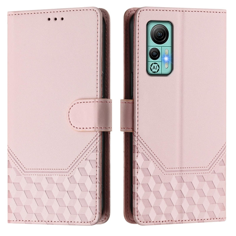 For Ulefone Note 14 Honeycomb Embossing RFID Leather Phone Case(Pink)
