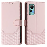 For Ulefone Note 14 Honeycomb Embossing RFID Leather Phone Case(Pink)