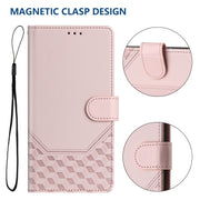 For Ulefone Note 14 Honeycomb Embossing RFID Leather Phone Case(Pink)