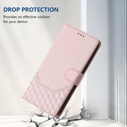 For Ulefone Note 14 Honeycomb Embossing RFID Leather Phone Case(Pink)