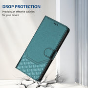 For Ulefone Note 14 Honeycomb Embossing RFID Leather Phone Case(Peacock Green)