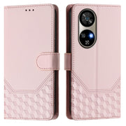 For Ulefone Note 17 Pro Honeycomb Embossing RFID Leather Phone Case(Pink)
