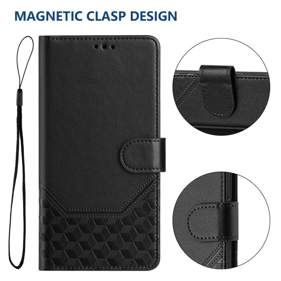 For Ulefone Note 17 Pro Honeycomb Embossing RFID Leather Phone Case(Black)
