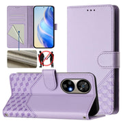 For Ulefone Note 17 Pro Honeycomb Embossing RFID Leather Phone Case(Light Purple)