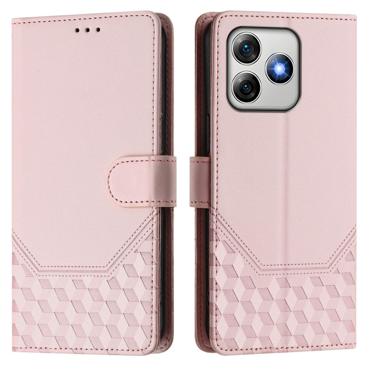 For Ulefone Note 18 Ultra Honeycomb Embossing RFID Leather Phone Case(Pink)