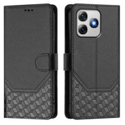 For Ulefone Note 18 Ultra Honeycomb Embossing RFID Leather Phone Case(Black)