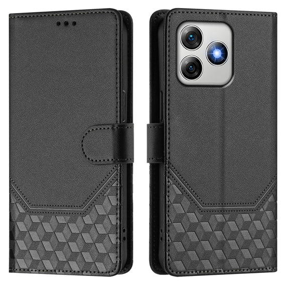 For Ulefone Note 18 Ultra Honeycomb Embossing RFID Leather Phone Case(Black)