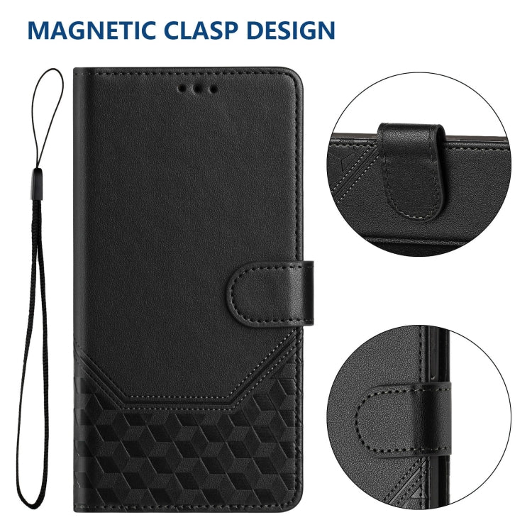 For Ulefone Note 18 Ultra Honeycomb Embossing RFID Leather Phone Case(Black)