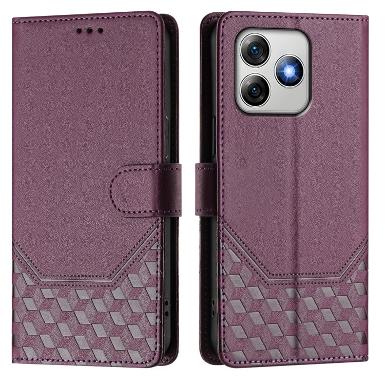 For Ulefone Note 18 Ultra Honeycomb Embossing RFID Leather Phone Case(Violet)