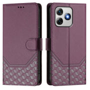 For Ulefone Note 18 Ultra Honeycomb Embossing RFID Leather Phone Case(Violet)