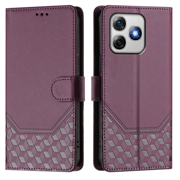 For Ulefone Note 18 Ultra Honeycomb Embossing RFID Leather Phone Case(Violet)
