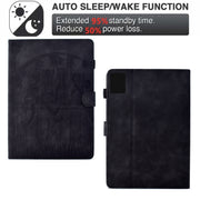 For Lenovo Tab M11 / Xiaoxin Pad 2024 Cats Embossed Leather Smart Tablet Case(Black)