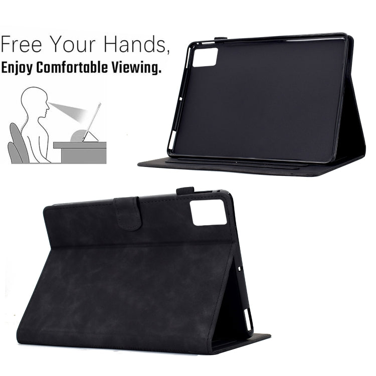 For Lenovo Tab M11 / Xiaoxin Pad 2024 Cats Embossed Leather Smart Tablet Case(Black)