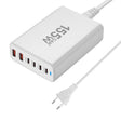 155W 4Type-C, 2USB 6-Ports Desktop Fast Charger, Plug Type:EU Plug(White) - Multifunction Charger by PMC TechLife | Online Shopping South Africa | PMC TechLife | Buy Now Pay Later Mobicred