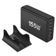 155W 4Type-C, 2USB 6-Ports Desktop Fast Charger, Plug Type:AU Plug(Black)