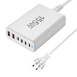 155W 4Type-C, 2USB 6-Ports Desktop Fast Charger, Plug Type:AU Plug(White) - Multifunction Charger by PMC TechLife | Online Shopping South Africa | PMC TechLife | Buy Now Pay Later Mobicred