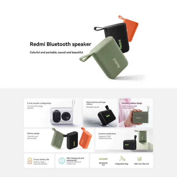 Xiaomi Redmi IP67 Water-resistant Portable Bluetooth Speaker(Orange)