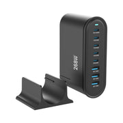 YMX-968 268W 5Type-C, 3USB 8-Ports Desktop Fast Charger, Plug Type:US Plug(Black)